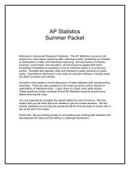 AP Statistics Summer Packet - Montgomery County Public Schools