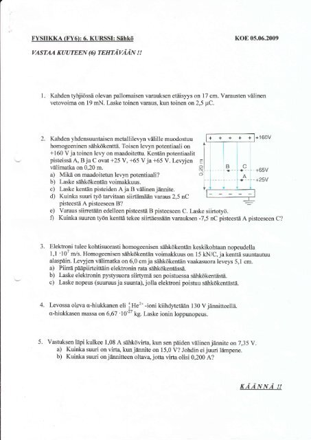 Vanha FY6-koe + ratkaisut