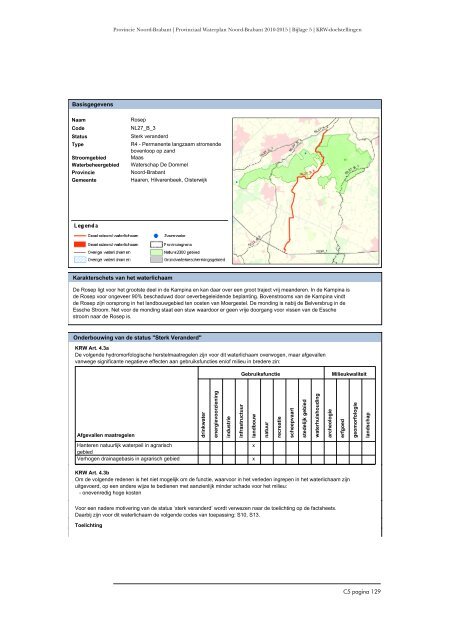 KRW -doelstellingen en -onderbouwing - Provincie Noord-Brabant