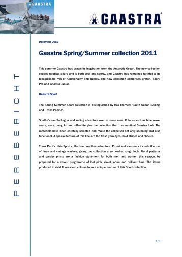 Gaastra Spring/Summer collection 2011