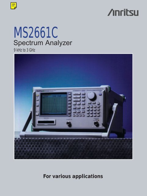 Anritsu MS2661C: Microwave Spectrum Analyzer - elsinco