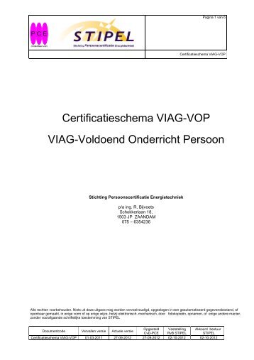 Certificatieschema VIAG-VOP VIAG-Voldoend Onderricht ... - Stipel