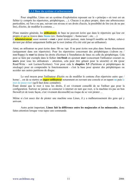 Les Docs d'archi' - Linux-France - EU.org