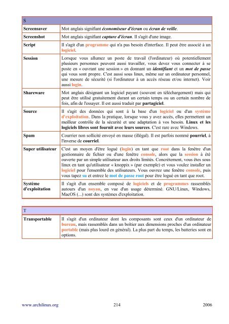 Les Docs d'archi' - Linux-France - EU.org