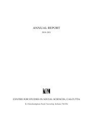 ANNUAL REPORT - Centre for Studies in Social Sciences, Calcutta