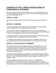 charter of the florida division sons of confederate veterans