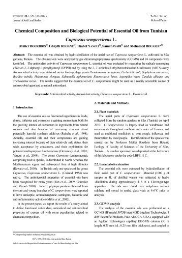 Chemical Composition and Biological Potential of Essential Oil from ...