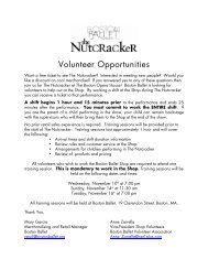 Volunteer Opportunities - Boston Ballet