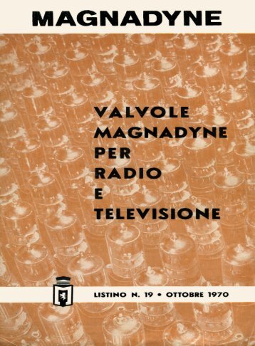 Tabelle di equivalenze delle valvole Magnadyne - Radio e dintorni