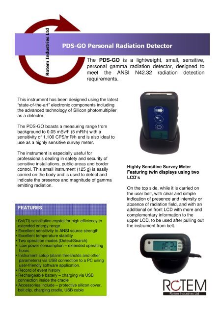 PDS-GO Personal Radiation Detector
