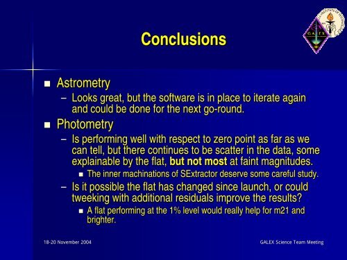 Calibration Nov 2004 update - Caltech