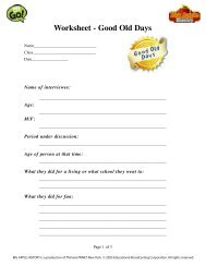 Worksheet - Good Old Days - PBS Kids