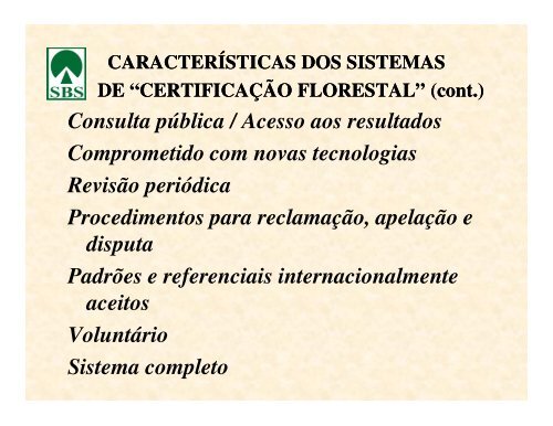 CertificaÃ§Ã£o Florestal - Sociedade Brasileira de Silvicultura