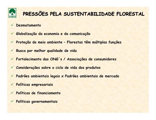 CertificaÃ§Ã£o Florestal - Sociedade Brasileira de Silvicultura