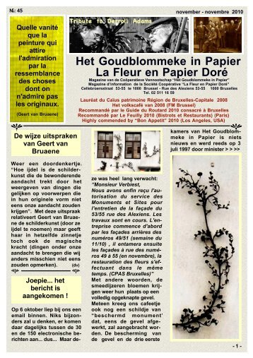 magazine 45 - november, Novembre 2010.pdf - Het goudblommeke ...