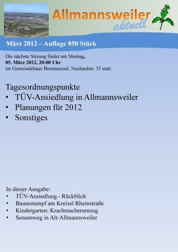 Ausgabe März 2012 (PDF) - Allmannsweiler