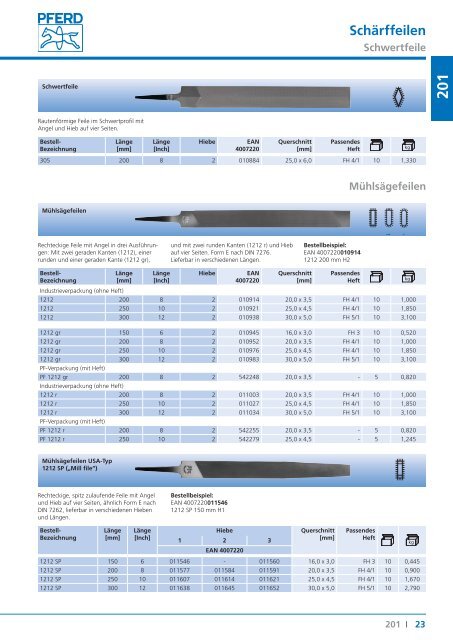 201 Feilen - Kataloge