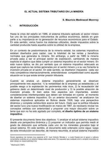 El Actual Sistema Tributario En La MinerÃ­a. - Unidad de AnÃ¡lisis de ...