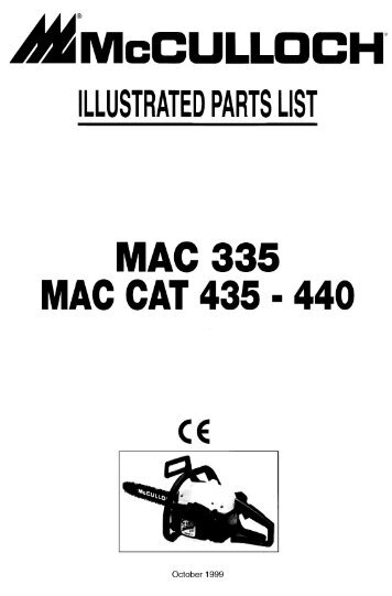 McCulloch Chainsaw Parts List - Barrett Small Engine