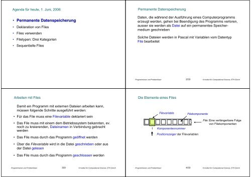 • Permanente Datenspeicherung - Programmieren und Problemlösen