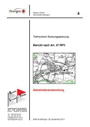 Teilrevision Nutzungsplanung Bericht nach Art. 47 ... - in Ossingen