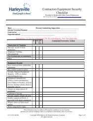 Contractors Equipment Security Checklist - Harleysville Insurance