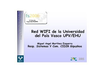 Red WIFI de la Universidad del País Vasco UPV/EHU - EHUtb