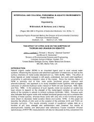 THE EFFECT OF CITRIC ACID ON THE SORPTION OF THORIUM ...