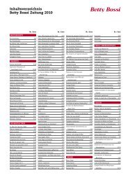 Inhaltsverzeichnis Betty Bossi Zeitung 2010