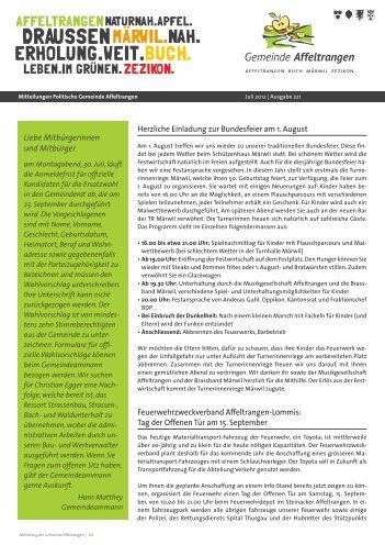 Mitteilungsblatt - Gemeinde Affeltrangen