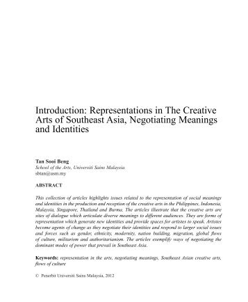 Introduction: Representations in The Creative Arts of ... - Wacana Seni