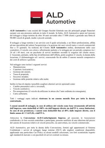 ALD Automotive Ã¨ una societÃ  del Gruppo SociÃ¨tÃ¨ ... - confartigianato