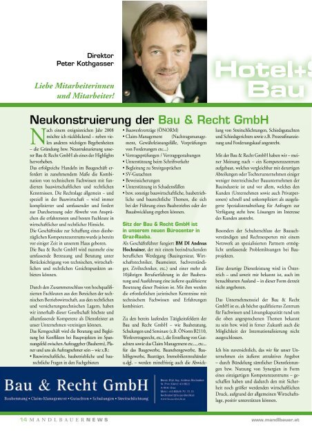 News 2008 - Mandlbauer Bau GmbH