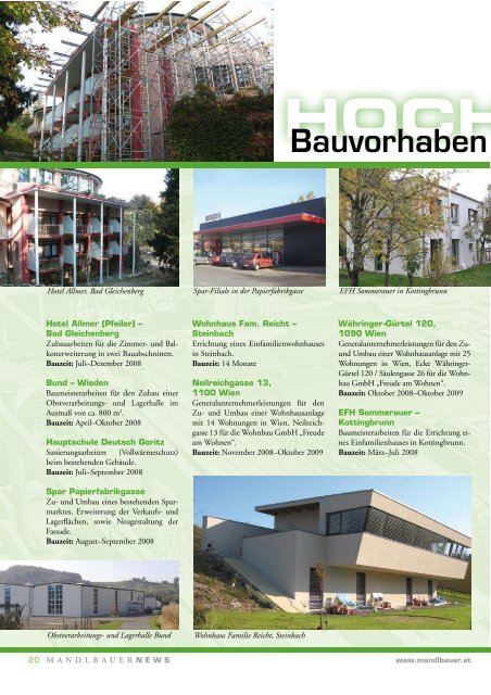 News 2008 - Mandlbauer Bau GmbH