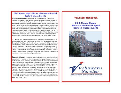 Volunteer Handbook - Edith Nourse Rogers Memorial Veterans ...