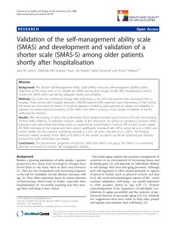 Validation of the self-management ability scale (SMAS) and ...