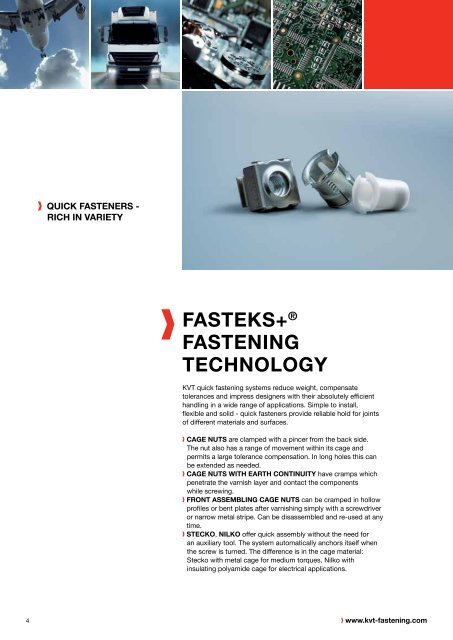 FASTEKS+® Quick Fasteners | KVT-Fastening