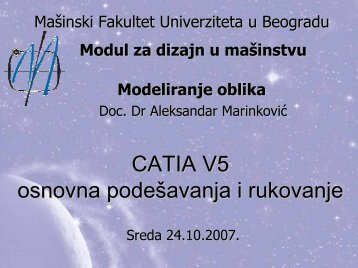 CATIA V5 osnovna podeÅ¡avanja i rukovanje - MASINAC.org