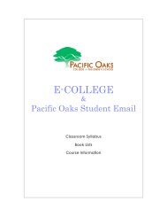 E-College & Email Student Guide IV - Pacific Oaks College