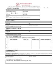 APPLICATION FORM FOR ADMISSION FOR DEGREE STUDIES