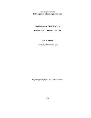 Lietuvos klimatas - Hidrologijos ir klimatologijos katedra - Vilniaus ...