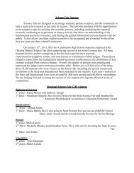 Science Fair Article for Newsletter - Celebration High School