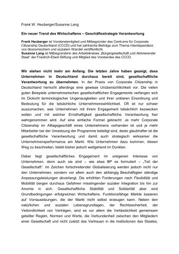 Frank W. Heuberger/Susanne Lang Ein neuer Trend des - BBE