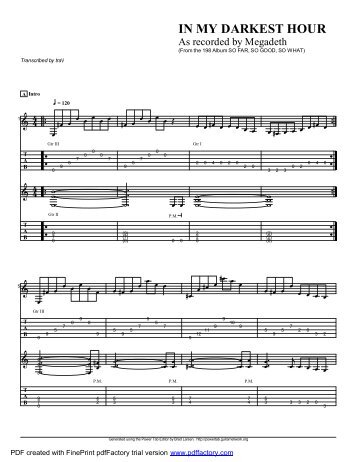 "In My Darkest Hour" (PDF) - Guitar Alliance