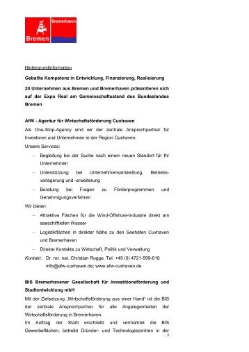 Hintergrundinformation Geballte Kompetenz in Entwicklung ...