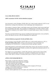 CALL FOR APPLICATIONS ARTE Association's SUMU Artist-in ...