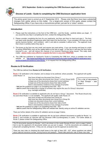 Guide to completing the CRB Disclosure application form ...