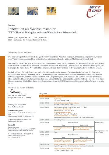 Innovation als Wachstumsmotor - WTT CHost