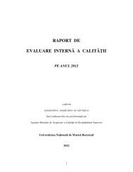 RAPORT DE EVALUARE INTERNÄ A CALITÄII - Universitatea ...