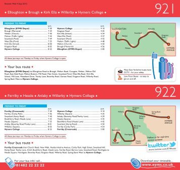 View timetable in PDF Format - East Yorkshire Motor Services Ltd